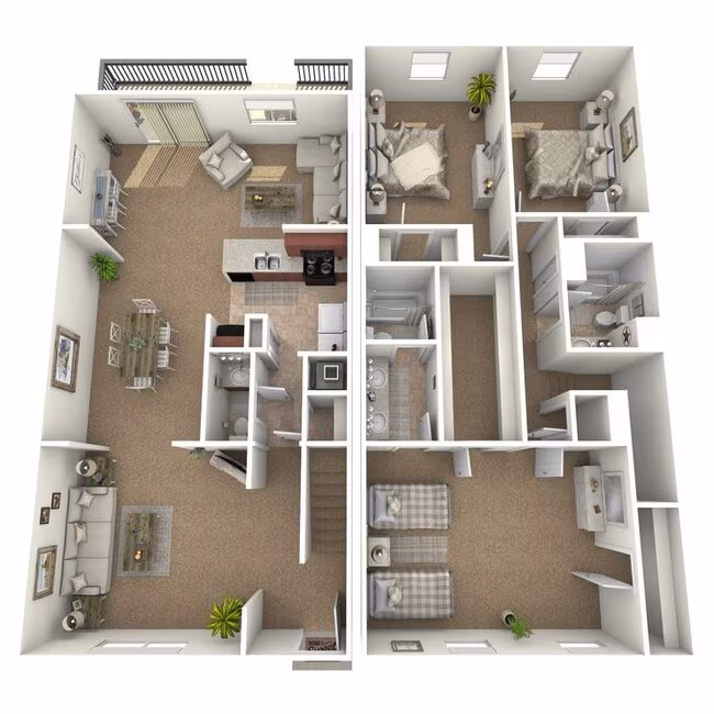 3 Beds • 2 Bath 458 floor plan